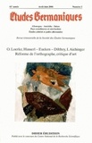 Jean-Marie Valentin - Etudes Germaniques N° 242, 2/2006 : Réforme de l'orthographe, critique d'art.