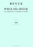  Klincksieck - Revue de philologie, de littérature et d'histoire anciennes N° 80 fascicule 1/2008 : .