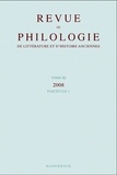  Klincksieck - Revue de philologie, de littérature et d'histoire anciennes N° 82 fascicule 1/2010 : .