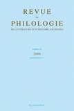  Klincksieck - Revue de philologie, de littérature et d'histoire anciennes N° 83 fascicule 1/2011 : .