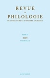  Klincksieck - Revue de philologie, de littérature et d'histoire anciennes N° 83 fascicule 2/2012 : .
