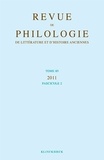 Michel Casevitz et Philippe Moreau - Revue de philologie, de littérature et d'histoire anciennes N° 85 fascicule 2/2011 : .