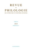 Philippe Hoffmann et Philippe Moreau - Revue de philologie, de littérature et d'histoire anciennes N° 92 fascicule 1/2020 : .