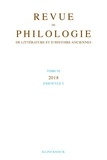 Philippe Hoffmann et Philippe Moreau - Revue de philologie, de littérature et d'histoire anciennes N° 92, fascicule 2 : .