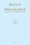 Philippe Hoffmann - Revue de philologie, de littérature et d'histoire anciennes volume 94-1 - Fascicule 1.