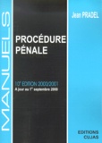Jean Pradel - Procédure pénale - A jour au 1er septembre 2000.