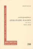 Philipp Rehage - Correspondance Guillaume Apollinaire-Herwarth Walden - Der Sturm, 1913-1914.