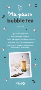 Ma pause bubble tea. Coffret avec 1 paille XXL, 1 couvercle en bambou, 1 goupillon