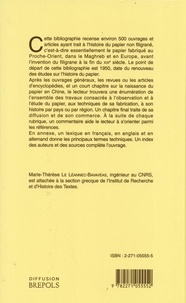 Les papiers non filigranés médiévaux de la Perse à l'Espagne. Bibliographie 1950-1995