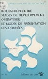 Josette Marquer - Interaction entre stades de développement opératoire et modes de présentation des données.