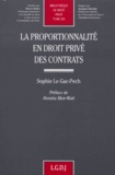 Sophie Le Gac-Pech - La Proportionnalite En Droit Prive Des Contrats.