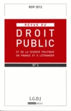 LGDJ - Revue du droit public N° 3, 2012 : .