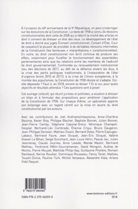 La Constitution de la Ve République. 60 ans d'application (1958-2018)