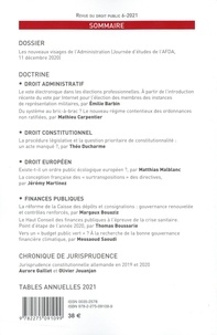 Revue du droit public et de la science politique en France et à l'étranger N° 6, 2021 Les nouveaux visages de l'administration