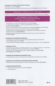 Revue française de finances publiques N° 162, mai 2023 Les finances locales 40 ans après les lois de décentralisation. Quelles perspectives ?