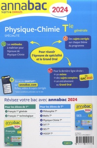 Physique-Chimie spécialité Tle générale. Sujets & corrigés  Edition 2024