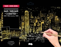 Dessain et Tolra - Maxi-tableaux à gratter Paris - Hong-Kong - Avec 1 maxi-carte à gratter Paris, 1 maxi-carte à gratter Hong Kong, 1 stylet de bois.