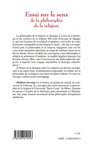 Essai sur le sens de la philosophie de la religion