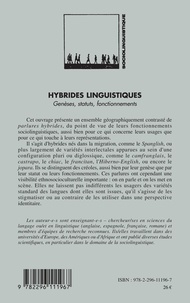 Hybrides linguistiques. Genèses, statuts, fonctionnements
