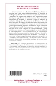 Socio-anthropologie de l'erreur judiciaire