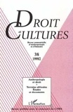  Collectif - Droit et cultures N° 38 : ANTHROPOLOGIE ET DROIT.