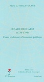 Maria-G Vitali-Volant - Cesare Beccaria (1738-1794) - Cours et discours d'économie politique.