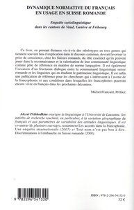 Dynamique normative du français en usage en Suisse romande. Enquête sociolinguistique dans les cantons de Vaud, Genève et Fribourg