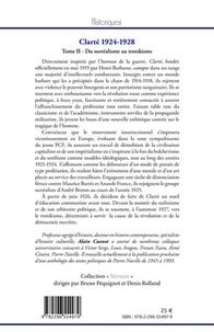 Clarté 1924-1928. Tome 2, Du surréalisme au trotskisme : itinéraire politique et culturel