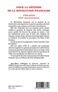 Pour la défense de la Révolution française. 220e anniversaire (1789-2009)