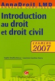 Sophie Druffin-Bricca et Laurence-Caroline Henry - Introduction au droit et au droit civil - Examens.