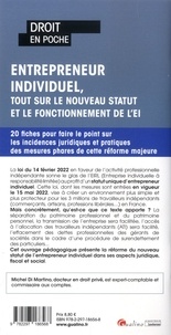 Entrepreneur individuel, tout sur le nouveau statut et le fonctionnement de l'EI. 20 fiches pour faire le point sur les incidences juridiques et pratiques des mesures phares de cette réforme majeure