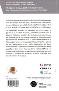 Théodore Gouvy, recherches récentes. Actes du deuxième colloque international, Paris 2019