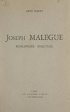 Léon Émery et R. Lieugme - Joseph Malègue - Romancier inactuel.