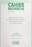 Agathe Couvreur et Catherine Simonet - Élaboration d'une table de composition nutritionnelle des aliments vecteurs de glucides simples.