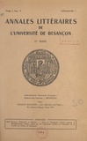 Jean Bapicot et Maurice Perriguey - Notes de géographie urbaine comtoise et montbéliardaise.