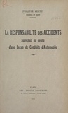 Philippe Bertin - La responsabilité des accidents survenus au cours d'une leçon de conduite d'automobile.