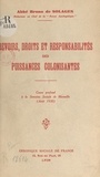 Bruno de Solages - Devoirs, droits et responsabilités des puissances colonisantes - Cours professé à la Semaine sociale de Marseille (août 1930).