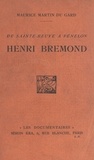 Maurice Martin du Gard - Henri Brémond : de Sainte-Beuve à Fénelon.