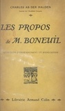 Charles Ab der Halden - Les propos de M. Boneuil - Questions d'enseignement et d'éducation.