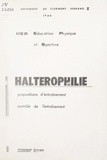 Georges Poumarat - Haltérophilie - Propositions d'entraînement, contrôle de l'entraînement.
