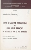 André-Jean Arnaud et H. Batiffol - Essai d'analyse structurale du Code civil français - La règle du jeu dans la paix bourgeoise.