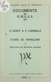 Gérard Genot et Paul Larivaille - Étude du Novellino (1). Répertoires des structures narratives.