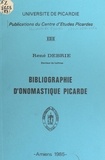 René Debrie - Bibliographie d'onomastique picarde.