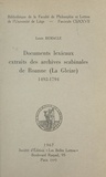 Louis Remacle - Documents lexicaux extraits des archives scabinales de Roanne (La Gleize), 1492-1794.