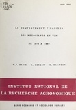 Marie-Françoise Badis et Alain Berger - Le comportement financier des négociants en vin de 1976 à 1980.