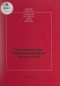 Arlette Laguiller et  Cercle Léon Trotsky - Au lendemain des élections législatives de mars 1993 - Exposé d'Arlette Laguiller au cercle Léon Trotsky du 29 janvier 1993.