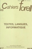  Formes et représentations en l et Jean-Louis Duchet - Textes, langues, informatique (1).
