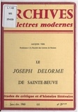 Jacques Vier et Michel J. Minard - Le Joseph Delorme de Sainte-Beuve.