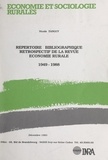 Nicole Tanguy et François Clerc - Répertoire bibliographique rétrospectif de la revue "Économie rurale", 1949-1988.