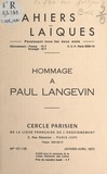 Lucien Boes et Éliane Montel - Hommage à Paul Langevin.
